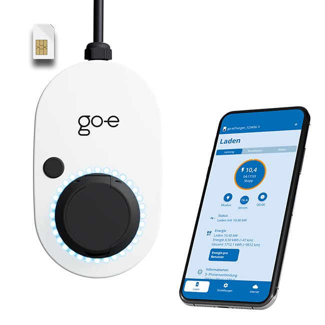 go-e charger gemini 2.0 LTE 22 kw mit  go-e App | Einfach E-Auto 