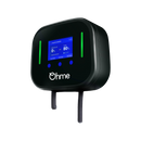 Schräge Frontalansicht der Ohme Home Pro 11 kW 5m - intelligente Ladestation für Elektroautos.