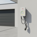 Fronius Wattpilot Flex Home an einer Garagenwand (KI generiert) | Einfach E-Auto 