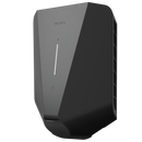 leicht seitliche Frontansicht der Easee Charge Up 11kW Wallbox in Schwarz – schwedisches Design Wallbox