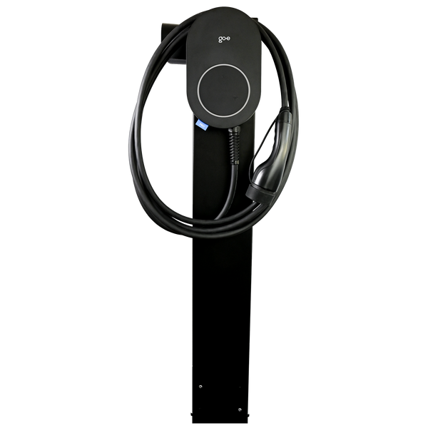 go-e Stand PRO in schwarz von vorne für go-e Charger PRO-Serie | Einfach E-Auto Shop