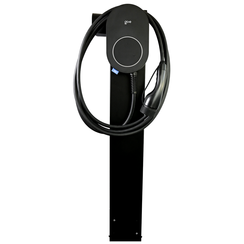 go-e Stand PRO in schwarz von vorne für go-e Charger PRO-Serie | Einfach E-Auto Shop