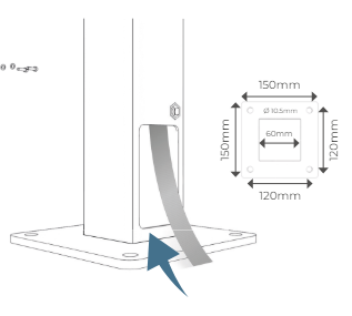 Heidelberg Stele Solo Lite technische Skizze Bodenplatte | Einfach E-Auto Shop