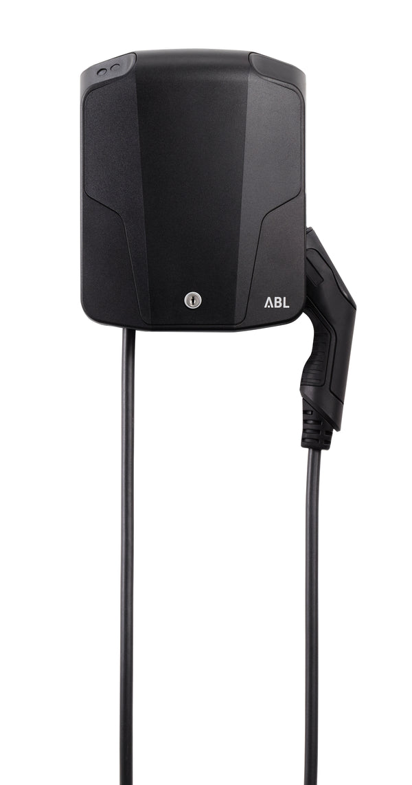 ABL Wallbox eMH1 Basic (22 kW) in Schwarz mit runterhängendem Kabel- Einfach E-Auto Shop